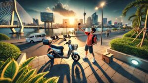 khách hàng thuê xe máy tay ga xe số rạch giá kiên giang tham quan thành phố rạch giá