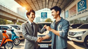 thuê xe long xuyên an giang bàn giao xe tự lái cho khách