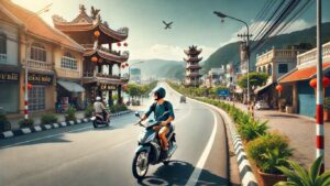 thuê xe máy cà mau tham quan thành phố cà mau